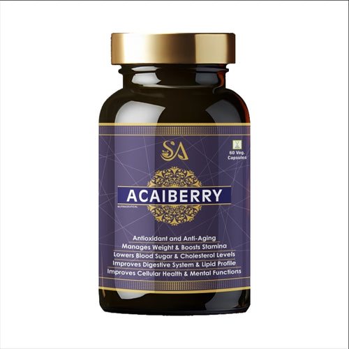 AcaiBerry Capsules | Supports Healthy Skin | Antioxidant-Rich Formula | Nutrition Supplement for Digestive System & Blood Sugar Management | 60 Capsules