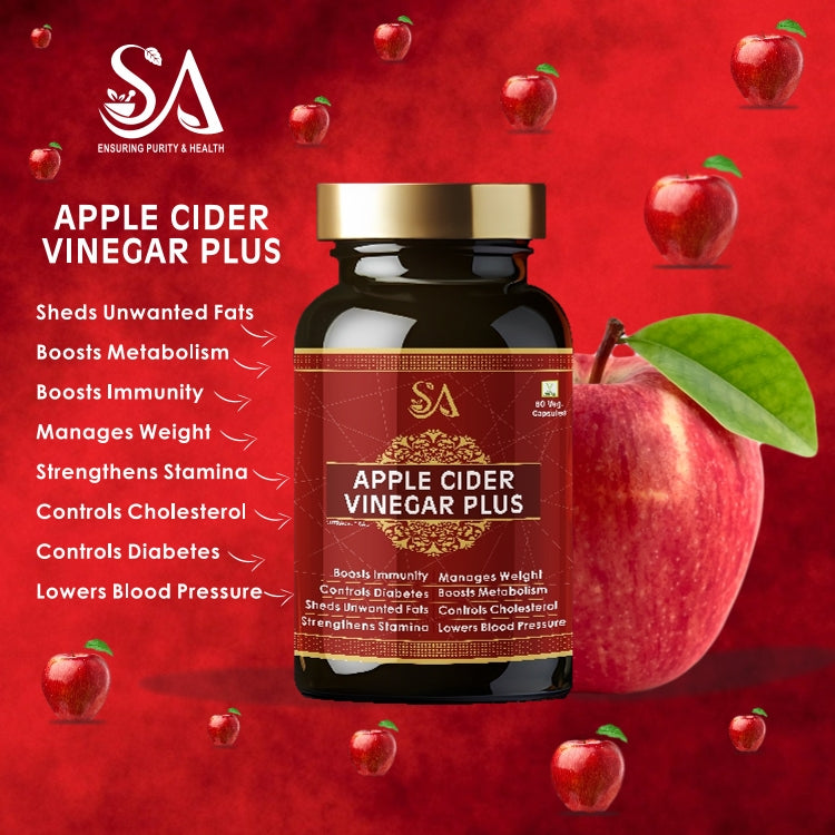 APPLE CIDER VINEGAR PLUS | Weight Management, Cholesterol Support, Immune & Metabolic Boost - 60 Capsules