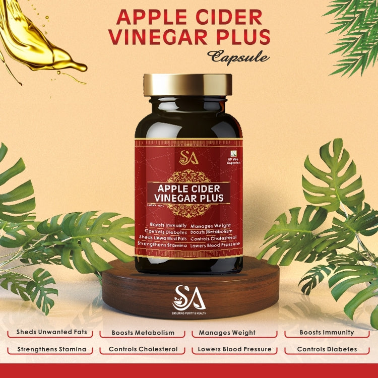 APPLE CIDER VINEGAR PLUS | Weight Management, Cholesterol Support, Immune & Metabolic Boost - 60 Capsules