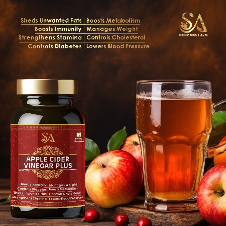 APPLE CIDER VINEGAR PLUS | Weight Management, Cholesterol Support, Immune & Metabolic Boost - 60 Capsules
