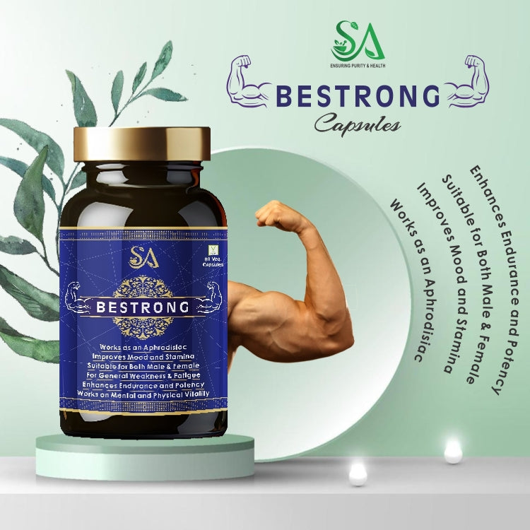 BESTRONG(Booster Capsule, With Goodness of Ashwagandha, Gokhru, Shatavari, Shjilajit, Helps to Boost Energy and Strength (Pack of 60 Capsules)