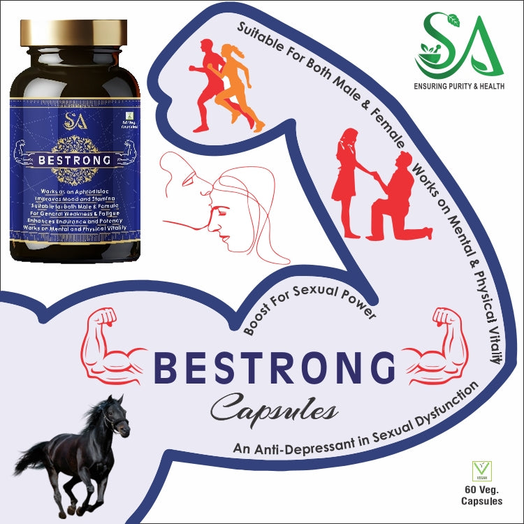 BESTRONG(Booster Capsule, With Goodness of Ashwagandha, Gokhru, Shatavari, Shjilajit, Helps to Boost Energy and Strength (Pack of 60 Capsules)
