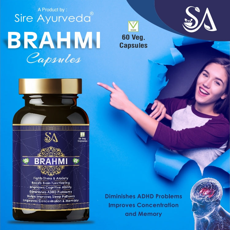 BRAHMI (Based Brain Booster Supplement with Brahmi Healthy Brain, Stress Relief, Improve Focus – 60 Veg Capsules)