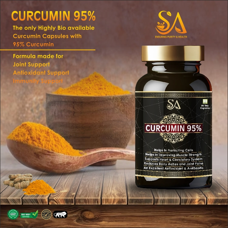 CURCUMIN 95%(Antioxidant & Anti-inflammatory Supplement – For Skin, Joint Support, Boosts Immune System)