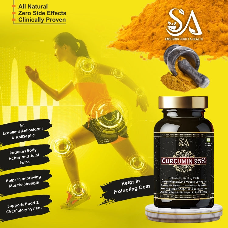 CURCUMIN 95%(Antioxidant & Anti-inflammatory Supplement – For Skin, Joint Support, Boosts Immune System)