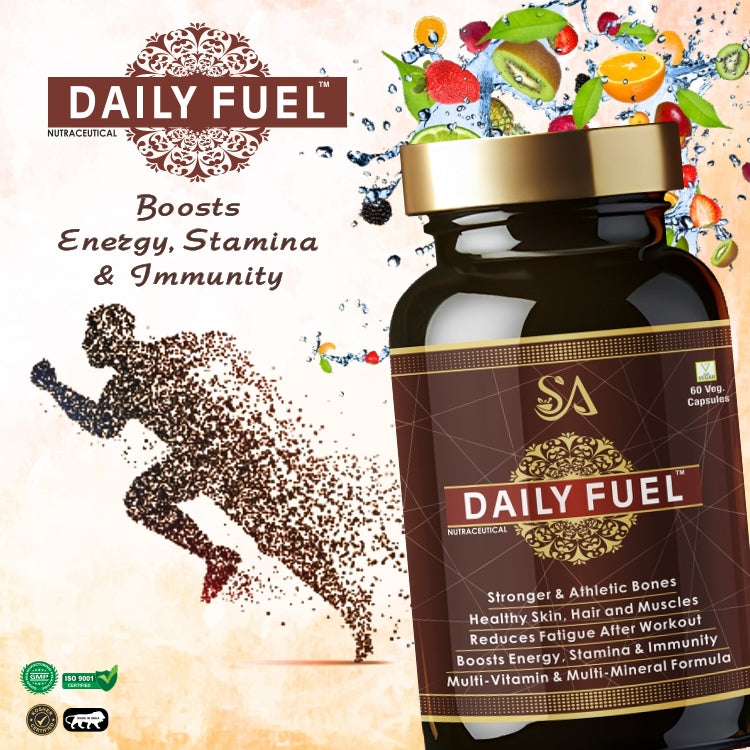 DAILY FUEL(Multivitamin withVitamin C & other nutrients for Overall Health, Strong Muscles & Immunity Plant Based Multivitamin for Men & Women -Vitamins & Minerals made with Ingredients )
