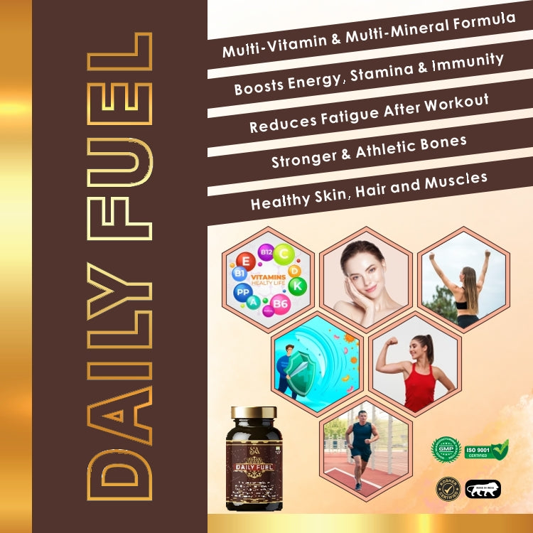 DAILY FUEL(Multivitamin withVitamin C & other nutrients for Overall Health, Strong Muscles & Immunity Plant Based Multivitamin for Men & Women -Vitamins & Minerals made with Ingredients )