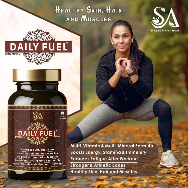 DAILY FUEL(Multivitamin withVitamin C & other nutrients for Overall Health, Strong Muscles & Immunity Plant Based Multivitamin for Men & Women -Vitamins & Minerals made with Ingredients )