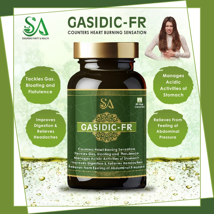 GASIDIC-FR(Acidity gas relief ayurvedic medicine, stomach pain relief medicine, kabj medicines or Digestion, Acidity, Constipation, Abdominal Pain Bloating and Stomach Gas Relief, Helps to Improve Digestive Immunity)