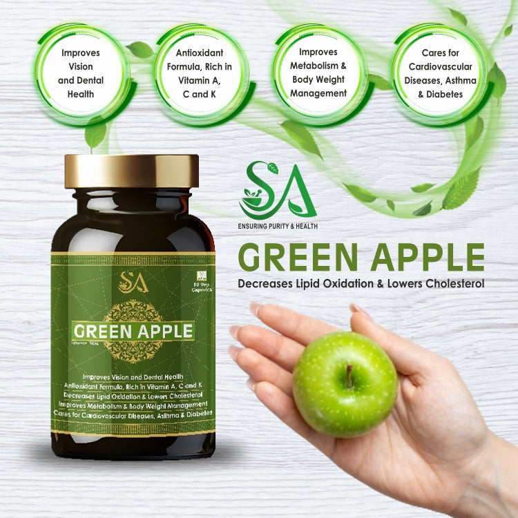 GREEN APPLE(Supports Healthy Weight Management, Rich in Dietary Fiber, Promotes Metabolism Enhancement)