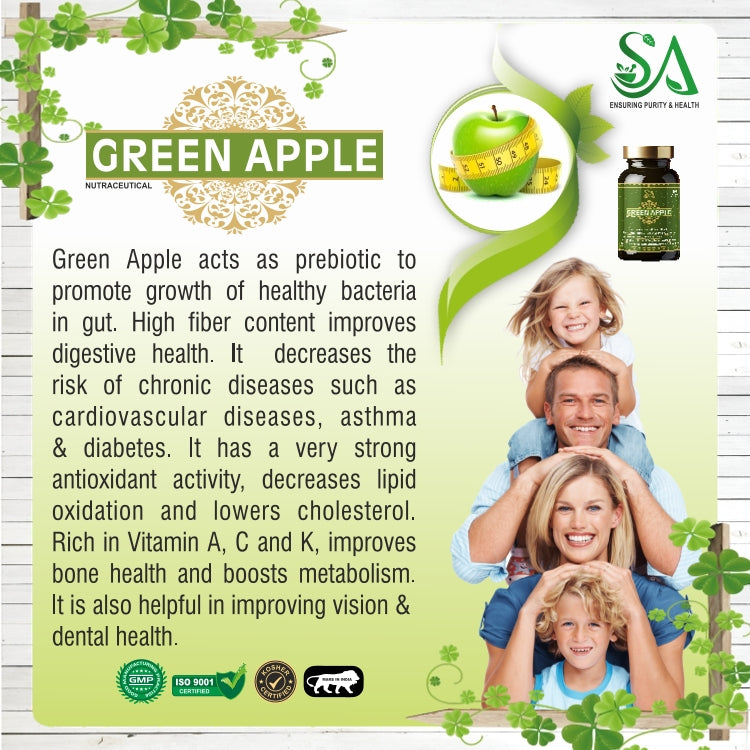 GREEN APPLE(Supports Healthy Weight Management, Rich in Dietary Fiber, Promotes Metabolism Enhancement)