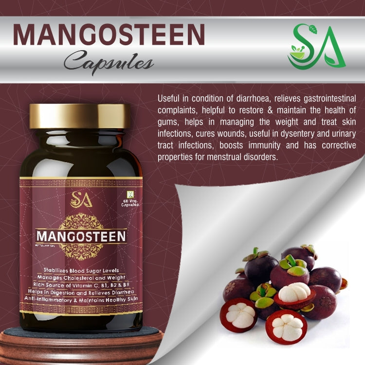 MANGOSTEEN(Good For Body Detoxifier, Immunity Booster, Joint Pain Relief Restful Sleep, 60 Veg Capsules)