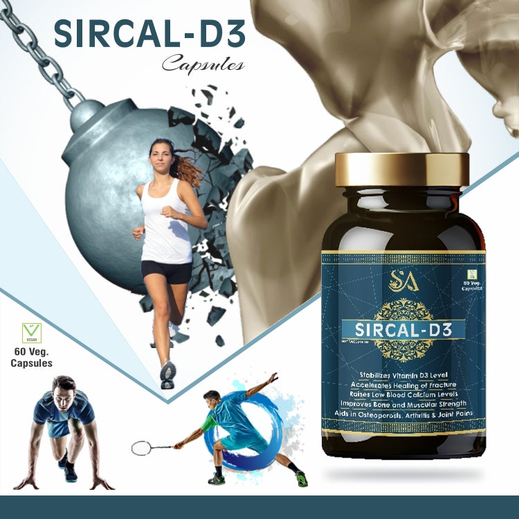 SIRCAL-D3(Natural/Herbal for Daily Immunity & Resistance to infection ,Bone &Joint Wellness, Decreasing Workout Post Injuries)