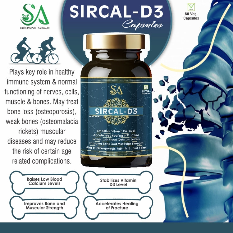 SIRCAL-D3(Natural/Herbal for Daily Immunity & Resistance to infection ,Bone &Joint Wellness, Decreasing Workout Post Injuries)
