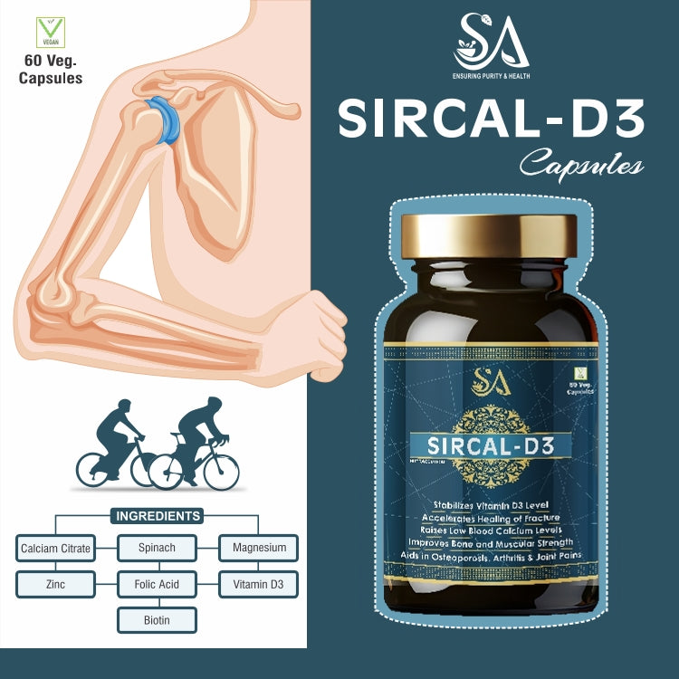 SIRCAL-D3(Natural/Herbal for Daily Immunity & Resistance to infection ,Bone &Joint Wellness, Decreasing Workout Post Injuries)