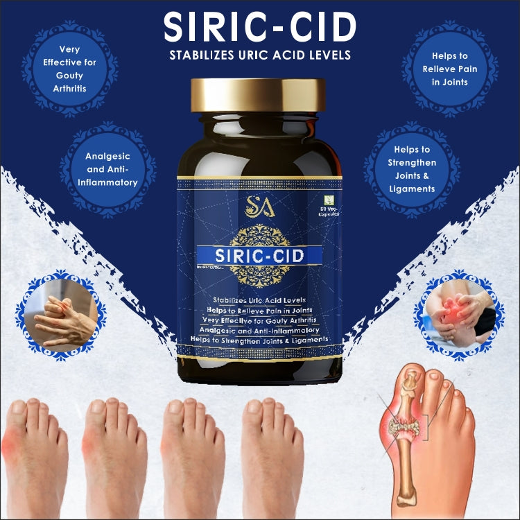 SIRIC-CID(Stabilize uric acid level, Rejuvenates joints, Alleviates joint pains, No Side Effect, Ayurvedic For Healthy and Long Life)