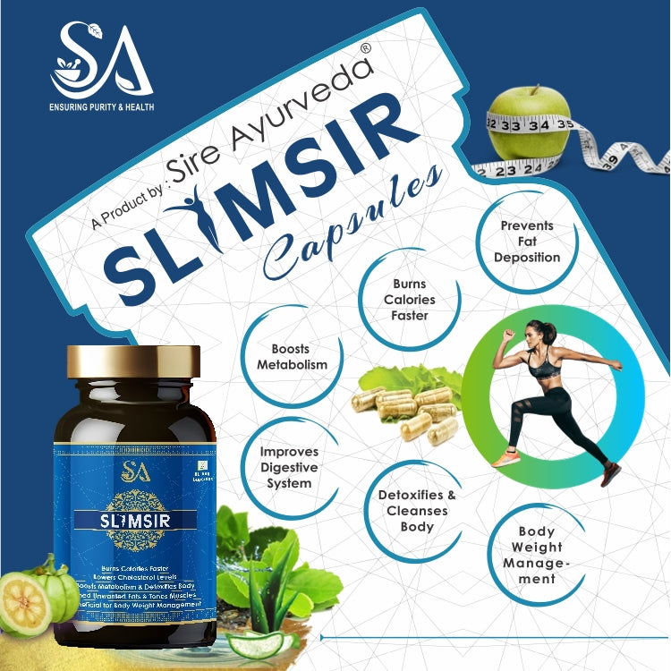 SLIMSIR(for Weight loss and Immunity Booster Weight Management, Skin & Hair Health in Men & Women, 60 Veg Capsules )