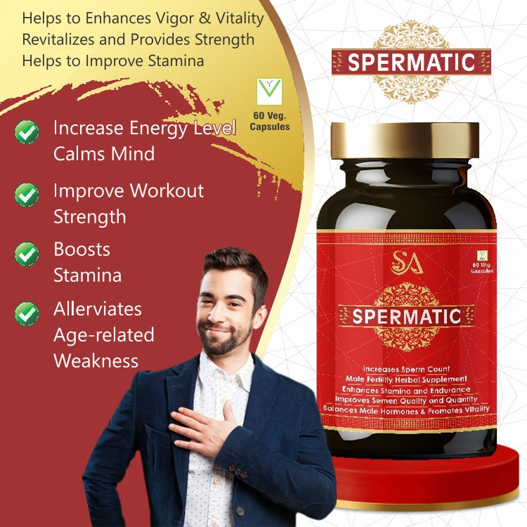 SPERMATIC(Grow Sperm Capsules, improves Fertility, promotes Sperm maturation , Elevates Conception rate)