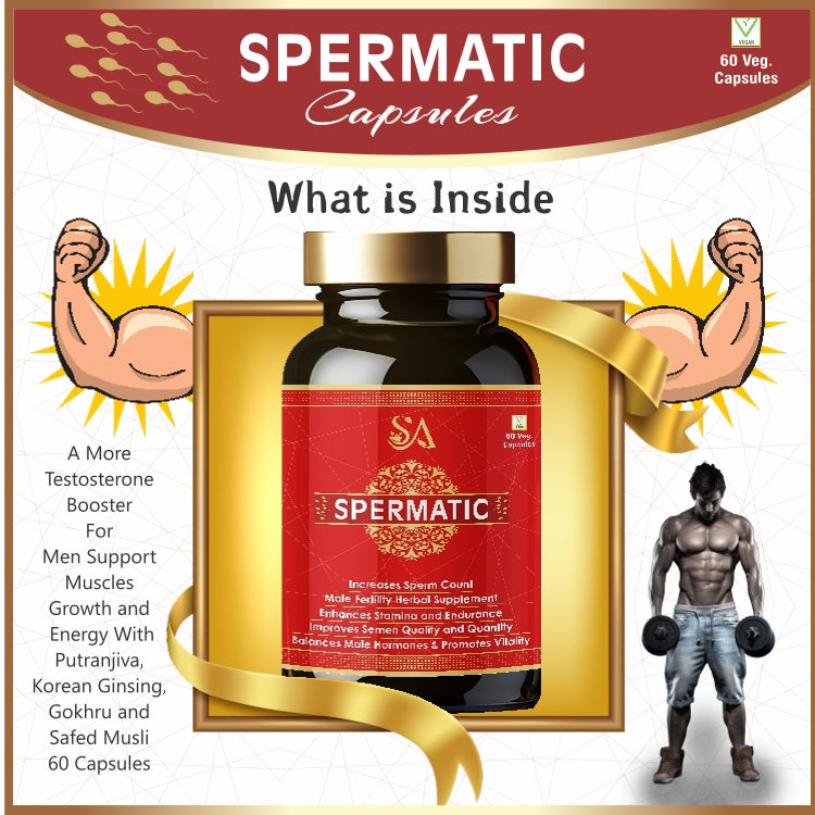 SPERMATIC(Grow Sperm Capsules, improves Fertility, promotes Sperm maturation , Elevates Conception rate)