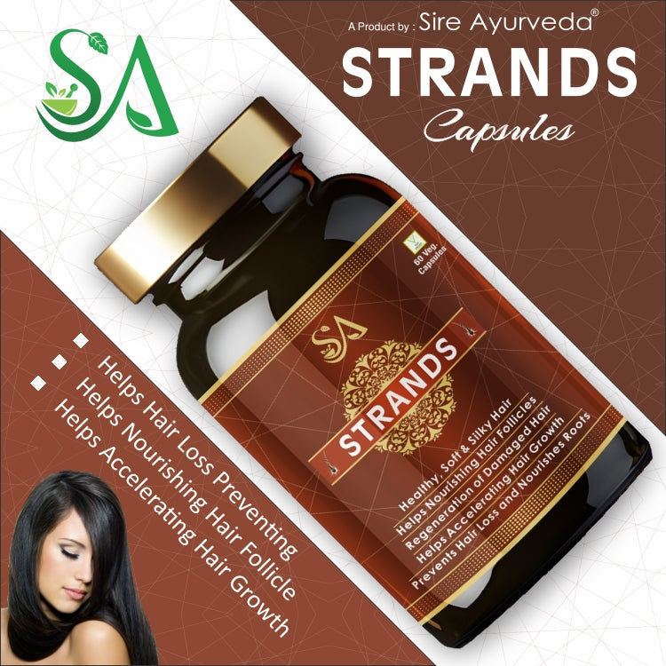 STRANDS(Controls Hair Fall & Stimulates Follicles, 60 Veg Capsules)