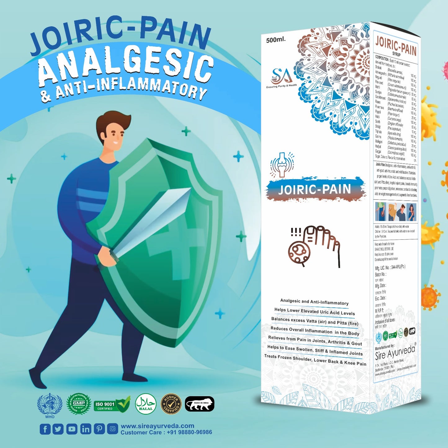 JOIRIC-PAIN(Natural/Herbal for Daily Immunity & Resistance to infection ,Bone &Joint Wellness, Decreasing Workout Post Injuries)