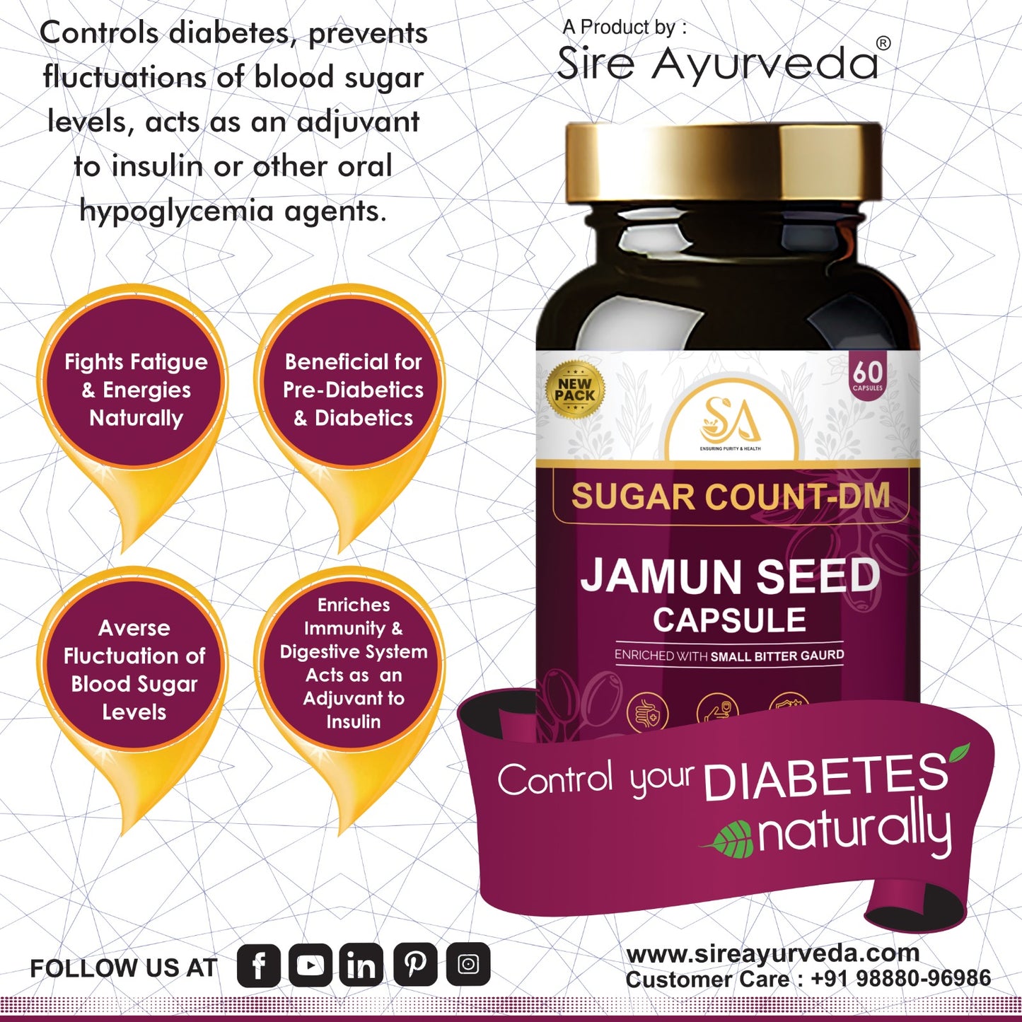 Sire® Jamun Seed Capsules (Sugar Count-DM)