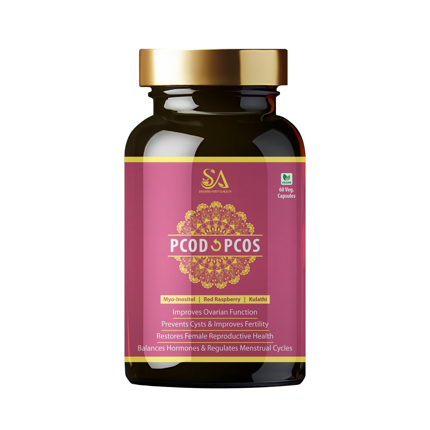 PCOD & PCOS Care Capsule With 500mg / Relief From Delayed Irregular Periods & PCOD Symptoms/Manages Hormonal Imbalance/Relief From Menstrual Cramps & Back Pain