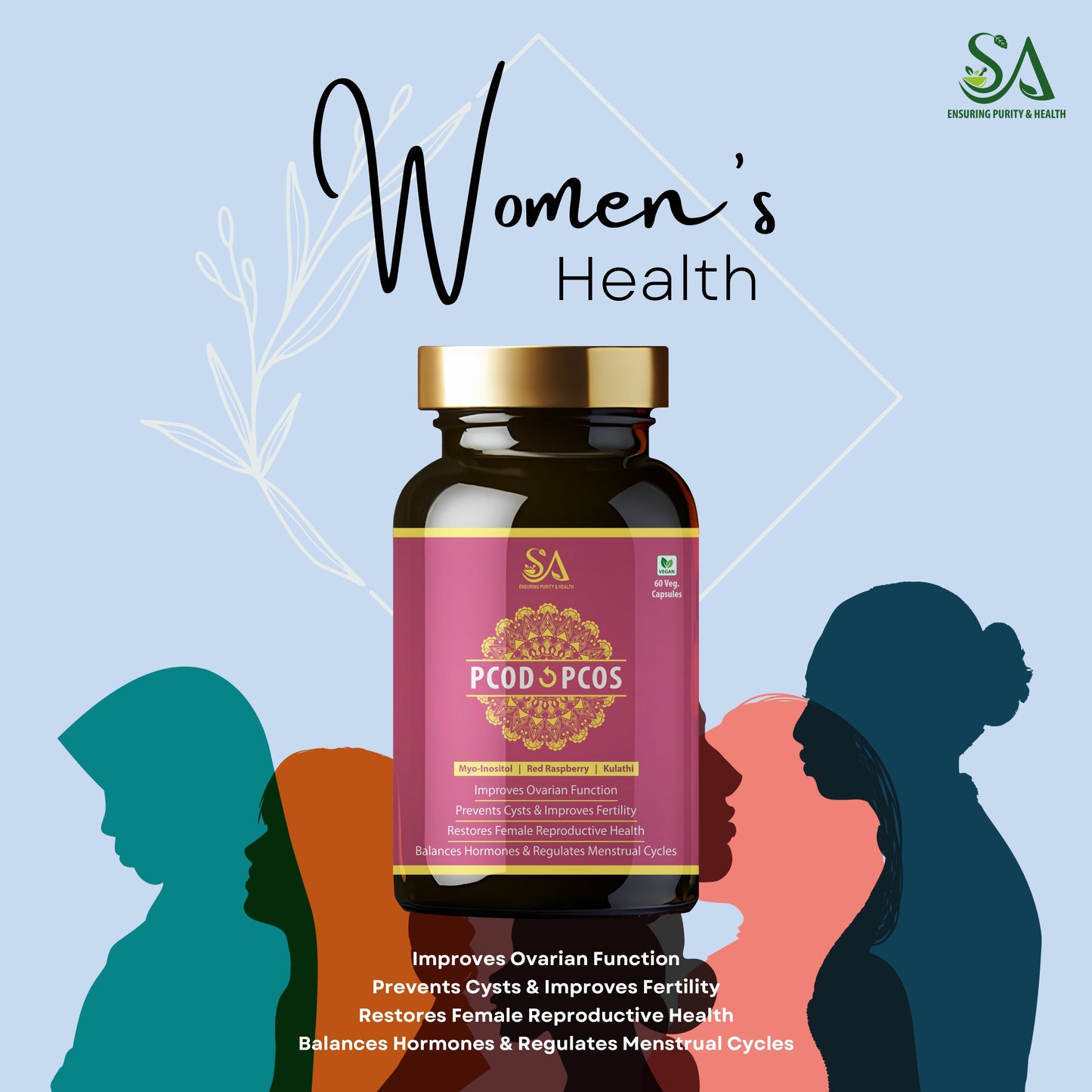 PCOD & PCOS Care Capsule With 500mg / Relief From Delayed Irregular Periods & PCOD Symptoms/Manages Hormonal Imbalance/Relief From Menstrual Cramps & Back Pain