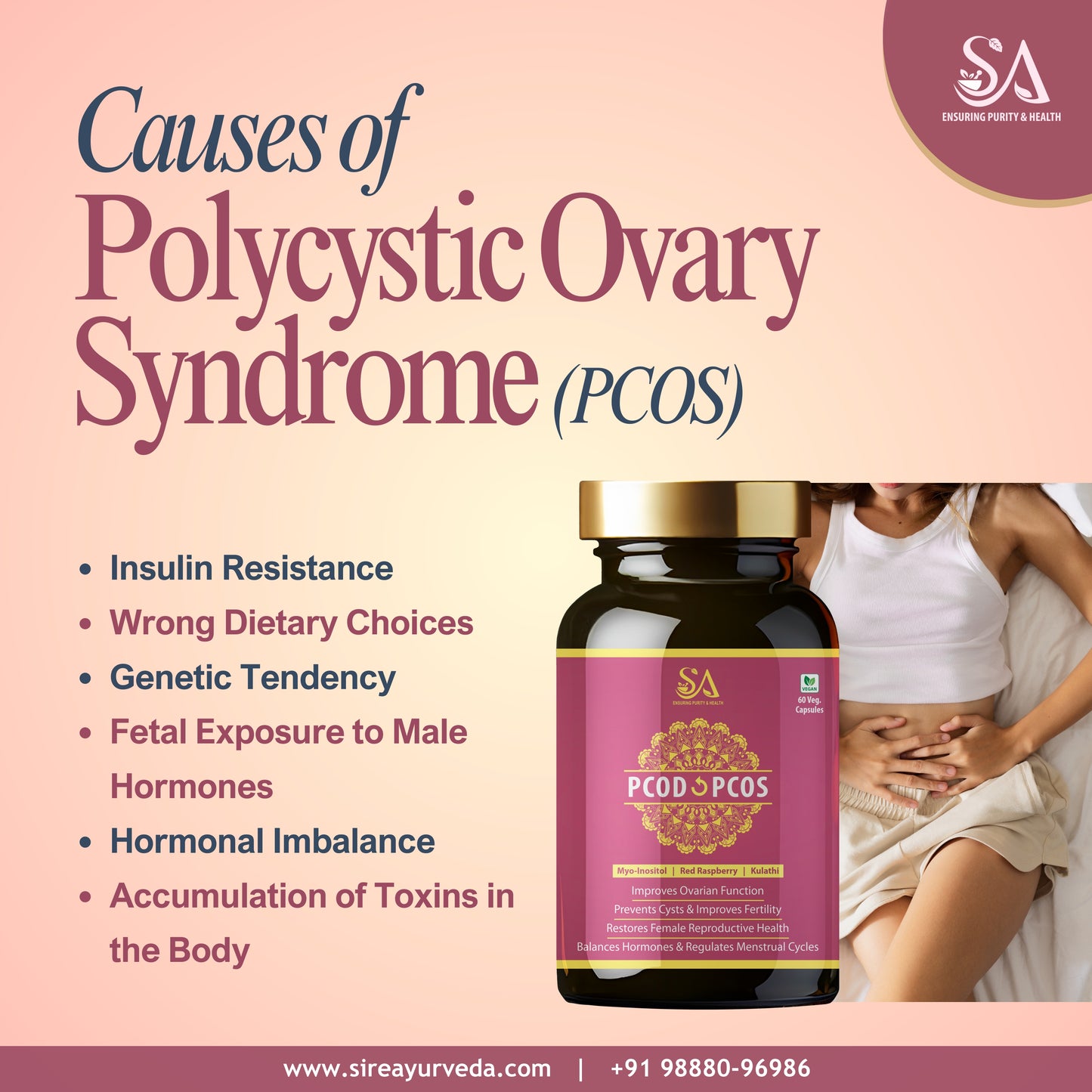 PCOD & PCOS Care Capsule With 500mg / Relief From Delayed Irregular Periods & PCOD Symptoms/Manages Hormonal Imbalance/Relief From Menstrual Cramps & Back Pain