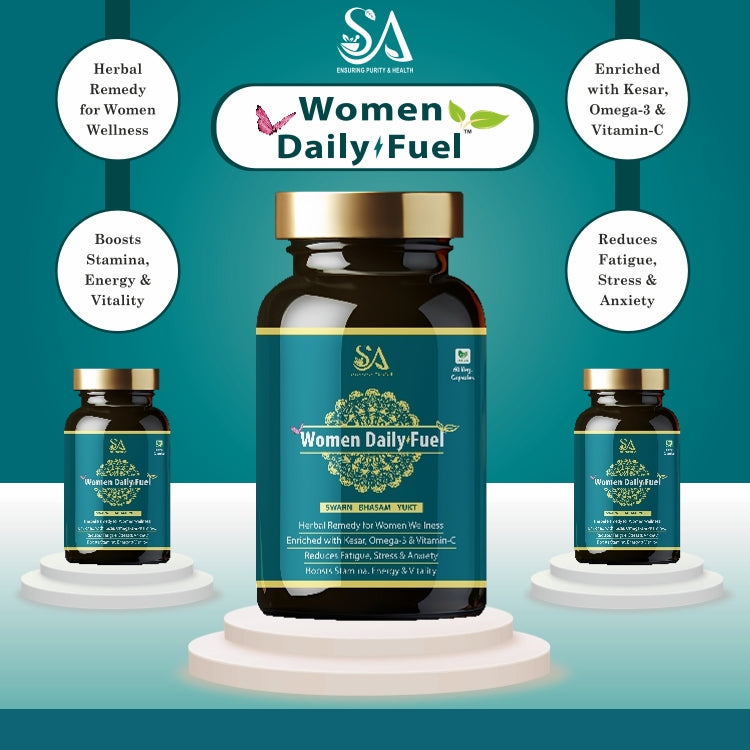 Women Daily Fuel | Women Ayurvedic Herbs | Shatavari, Ashwagandha, Ashoka, Lodhra, Babool - 60 Capsules