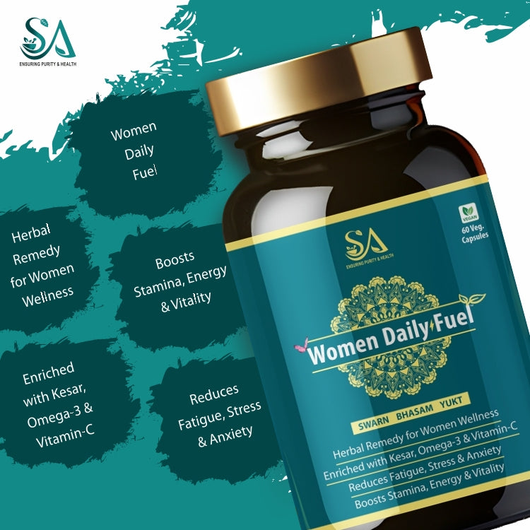 Women Daily Fuel | Women Ayurvedic Herbs | Shatavari, Ashwagandha, Ashoka, Lodhra, Babool - 60 Capsules