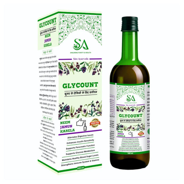 Sire® Glycount Syrup – Neem, Jamun & Karela Ayurvedic Sugar Control Tonic (500ml) - 15 Days Course