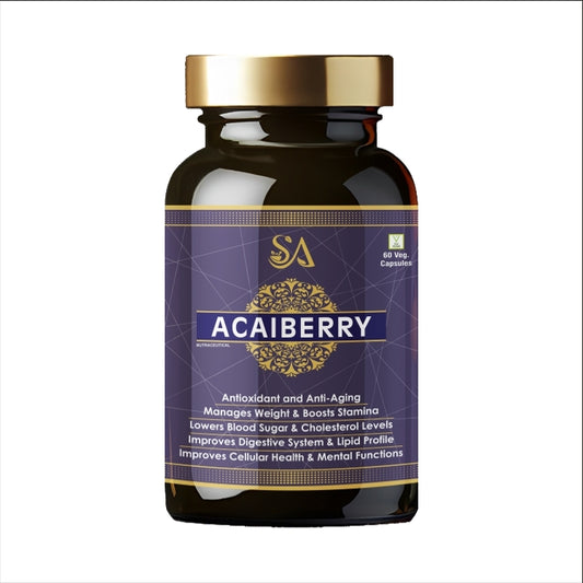 AcaiBerry Capsules | Supports Healthy Skin | Antioxidant-Rich Formula | Nutrition Supplement for Digestive System & Blood Sugar Management | 60 Capsules