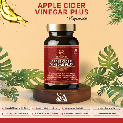 APPLE CIDER VINEGAR PLUS | Weight Management, Cholesterol Support, Immune & Metabolic Boost - 60 Capsules