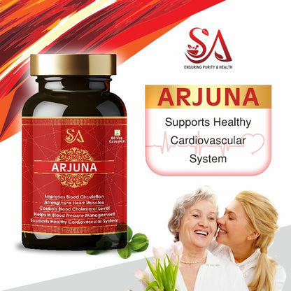 ARJUNA | Ayurvedic Capsules for Blood Pressure, Cholesterol, and Cardiovascular Health - 60 Capsules
