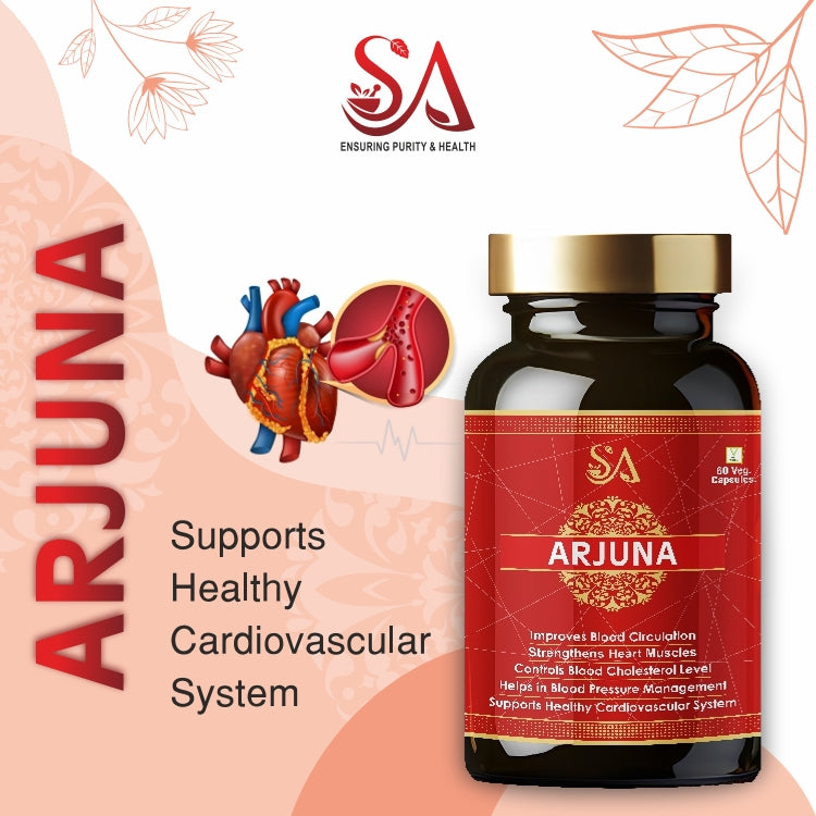 ARJUNA | Ayurvedic Capsules for Blood Pressure, Cholesterol, and Cardiovascular Health - 60 Capsules