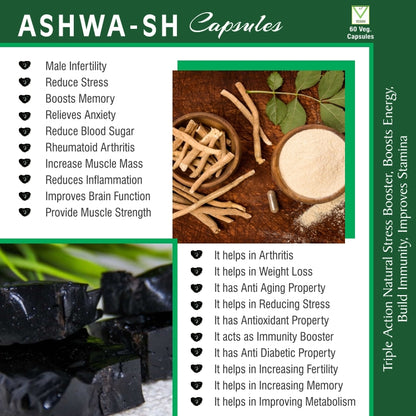 ASHWA-SH(Boost Performance, Power, Stamina, Endurance, Strength and Overall Wellbeing for Men)