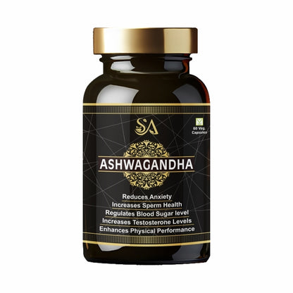 Sire Ayurveda ASHWAGANDHA Capsules (60 Capsules) | Pure Herbs for Mind Wellness | Supports Alertness | Healthy Brain | Stress Relief | Improved Focus