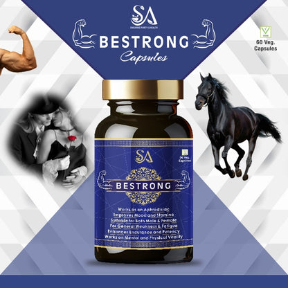BESTRONG(Booster Capsule, With Goodness of Ashwagandha, Gokhru, Shatavari, Shjilajit, Helps to Boost Energy and Strength (Pack of 60 Capsules)