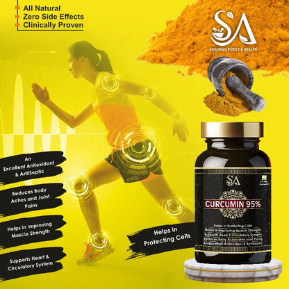 CURCUMIN 95%(Antioxidant & Anti-inflammatory Supplement – For Skin, Joint Support, Boosts Immune System)