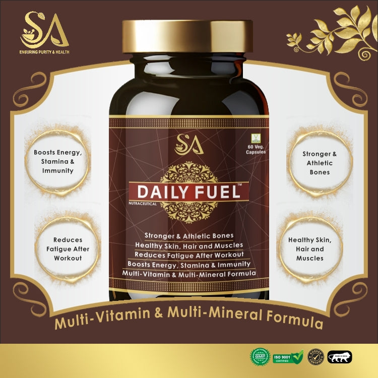 DAILY FUEL(Multivitamin withVitamin C & other nutrients for Overall Health, Strong Muscles & Immunity Plant Based Multivitamin for Men & Women -Vitamins & Minerals made with Ingredients )