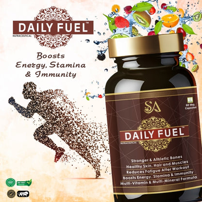 DAILY FUEL(Multivitamin withVitamin C & other nutrients for Overall Health, Strong Muscles & Immunity Plant Based Multivitamin for Men & Women -Vitamins & Minerals made with Ingredients )