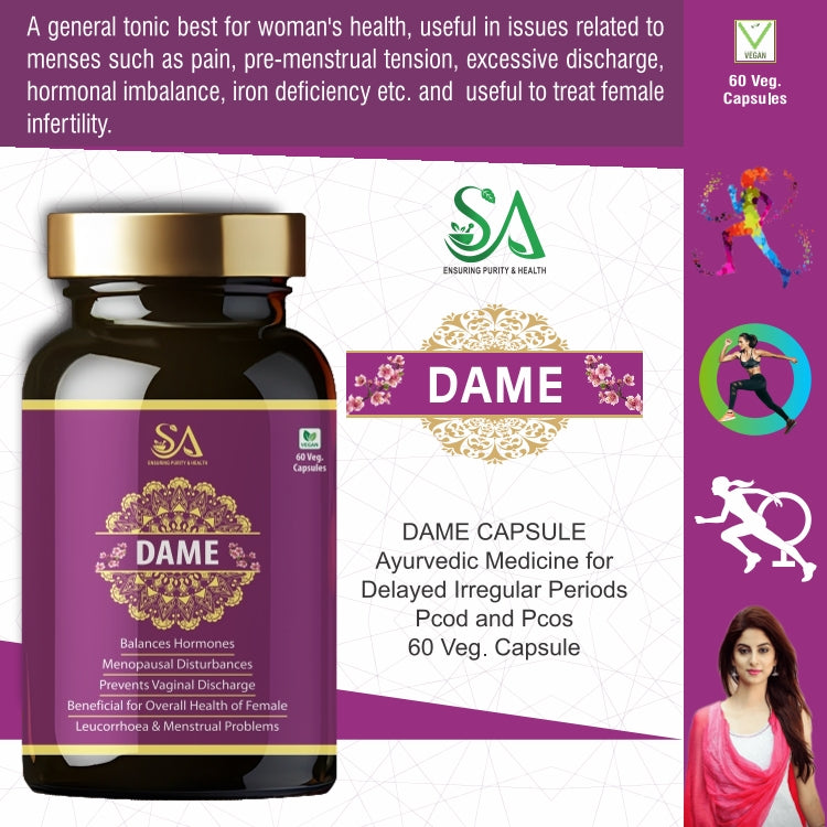DAME( Women ayurvedic herbs, Shatavari, Ashwagandha, Ashoka, Lodhra, Babool)