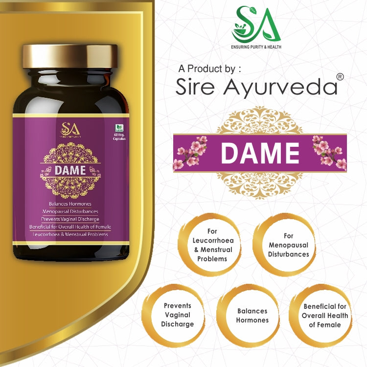 DAME( Women ayurvedic herbs, Shatavari, Ashwagandha, Ashoka, Lodhra, Babool)