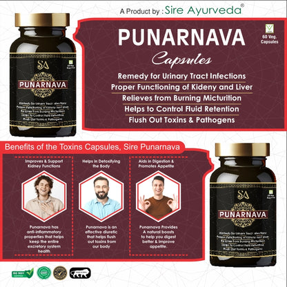 PUNARNAVA(Punarnava Capsules, With Goodness of Natural Punarnava Extract known for Good Gut Health & for Healthy Appetite, Helps for Heart and Urinary Health – 60 Veg capsules)