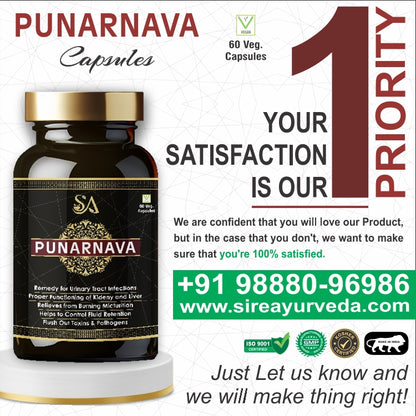 PUNARNAVA(Punarnava Capsules, With Goodness of Natural Punarnava Extract known for Good Gut Health & for Healthy Appetite, Helps for Heart and Urinary Health – 60 Veg capsules)