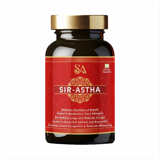 SIR-ASTHA(Ayurvedic Capsule, Relief from breath shortness, Congestion, Coughing, Respiratory Disorder ,Easy Breathing, Lungs Health & Wellness (60 Capsules)