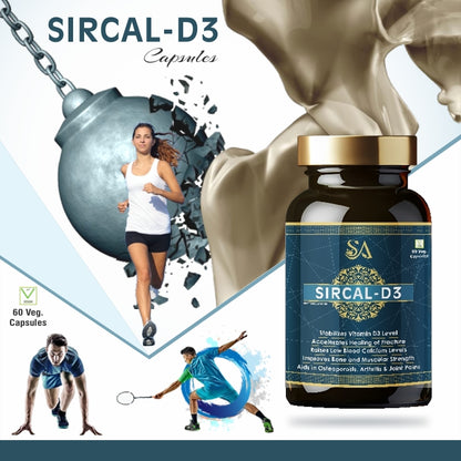 SIRCAL-D3(Natural/Herbal for Daily Immunity & Resistance to infection ,Bone &Joint Wellness, Decreasing Workout Post Injuries)