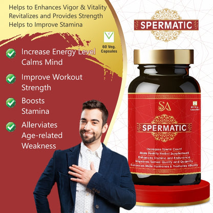 SPERMATIC(Grow Sperm Capsules, improves Fertility, promotes Sperm maturation , Elevates Conception rate)
