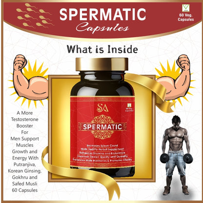SPERMATIC(Grow Sperm Capsules, improves Fertility, promotes Sperm maturation , Elevates Conception rate)